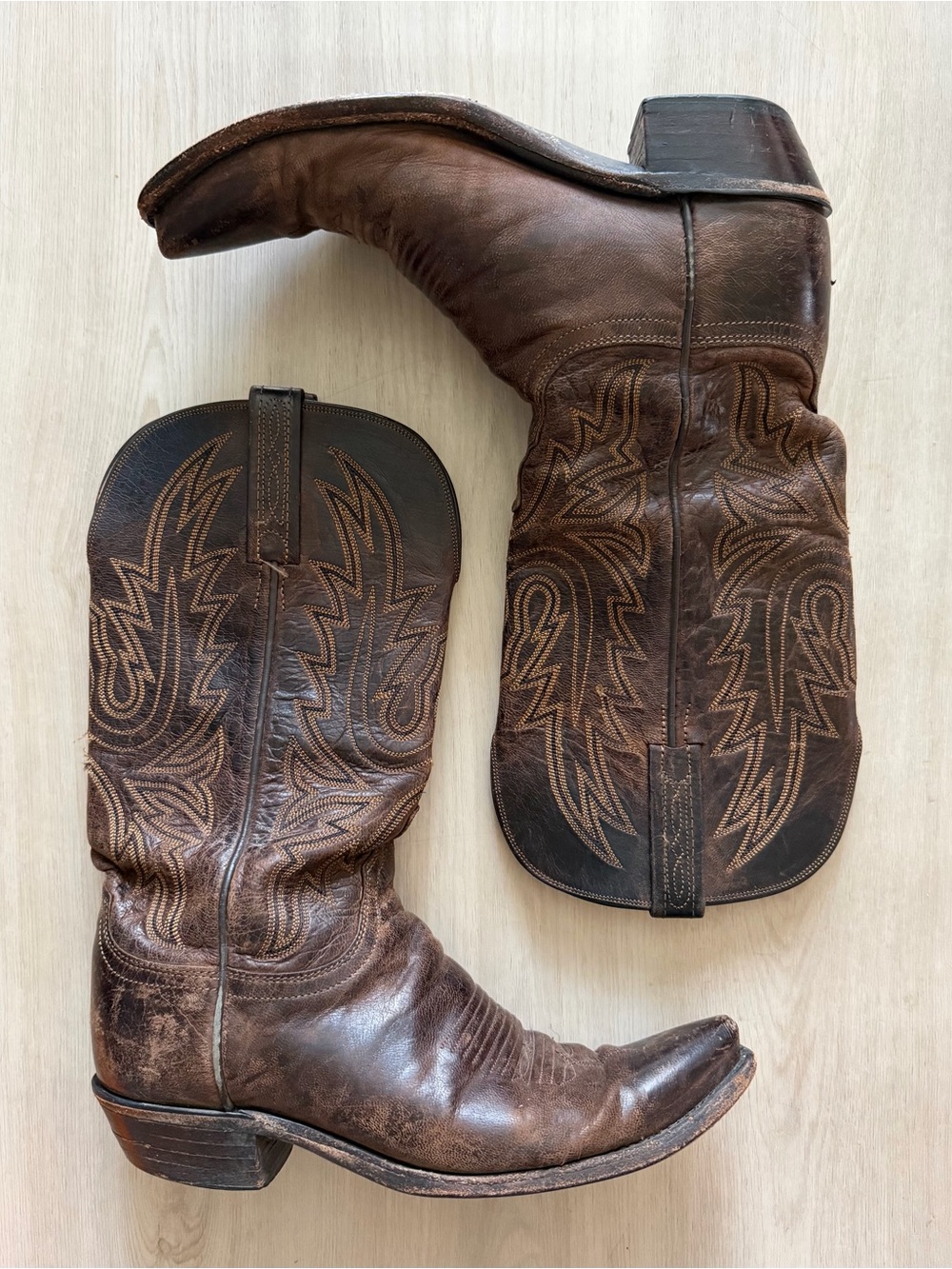 Lucchese 1883 Savannah Mad Dog Goat Leather Cowboy Boots Women's 8.5B N4540 ****